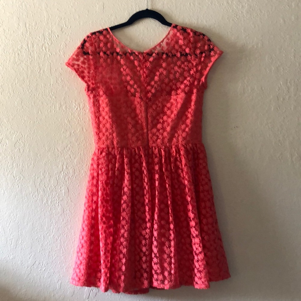 Anthropologie Pink Floral Lace Dress - Picture 4 of 5